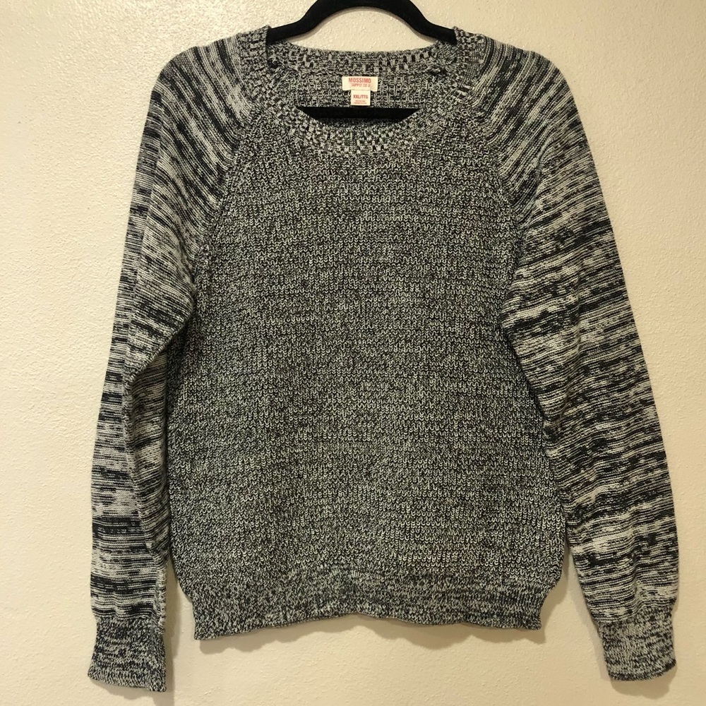 Black/Grey Mixed-Texture Sweater